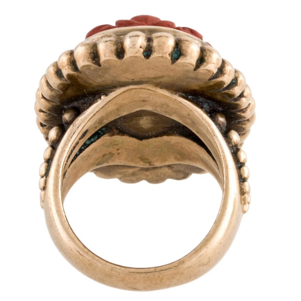 Carved Stone Cocktail Ring - Picture 2 of 3